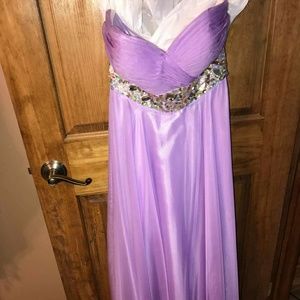 Purple long dress w/jeweled waist